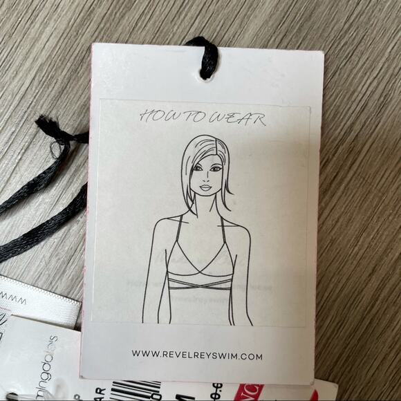 Revel Rey Women's Floral/Stripe Reversible Graphite Revel Bikini Swim Top sz M - Picture 4 of 6